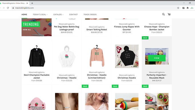 Homepage Desktop View